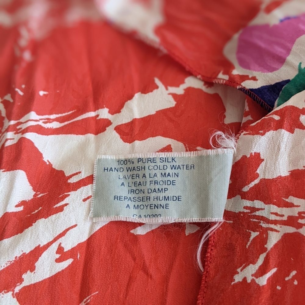 Long Vintage 100% Silk Scarf/Wrap - Picture 3 of 3
